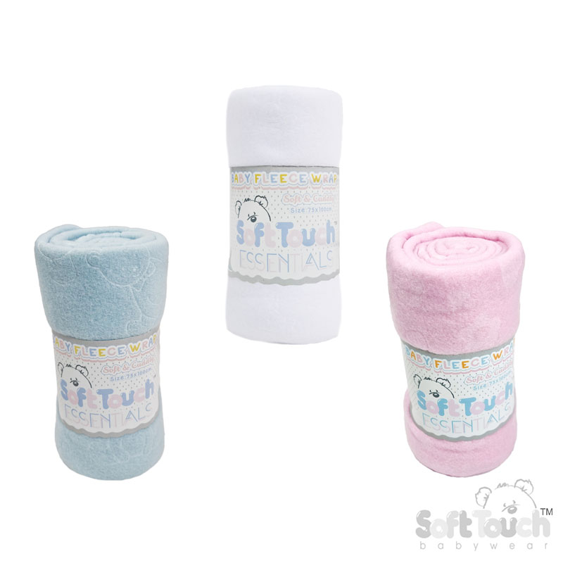 P/B/W Embossed Fleece Baby Wrap (RP) - FBP05-COL