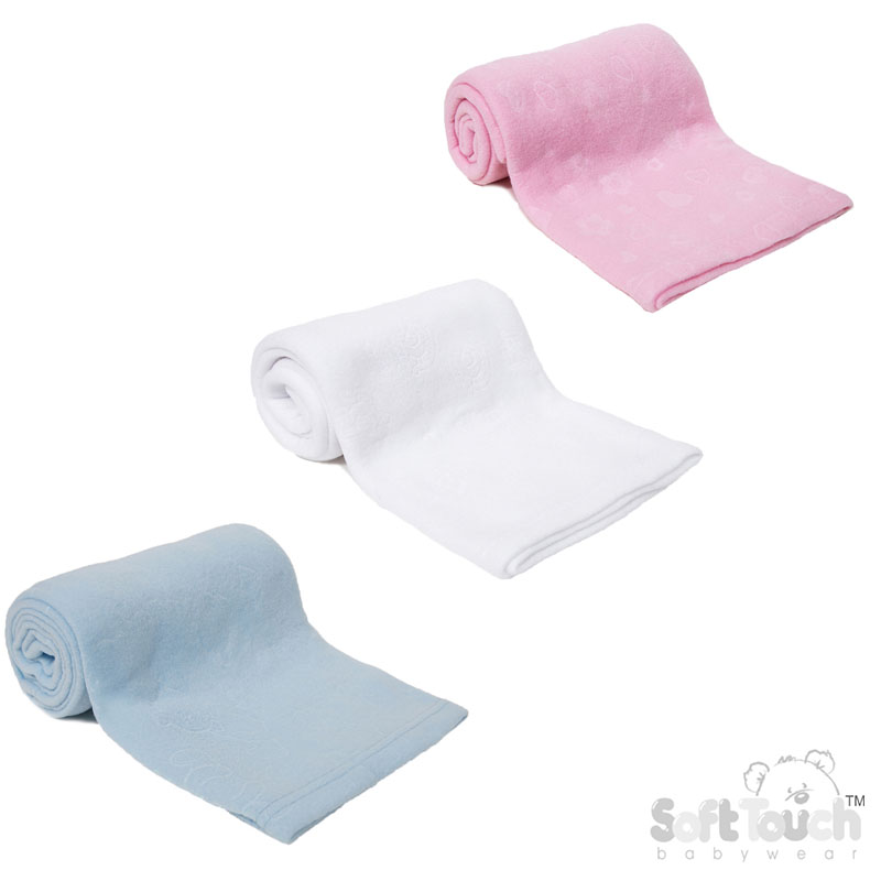 P/B/W Embossed Fleece Baby Wrap (RP) - FBP05-COL