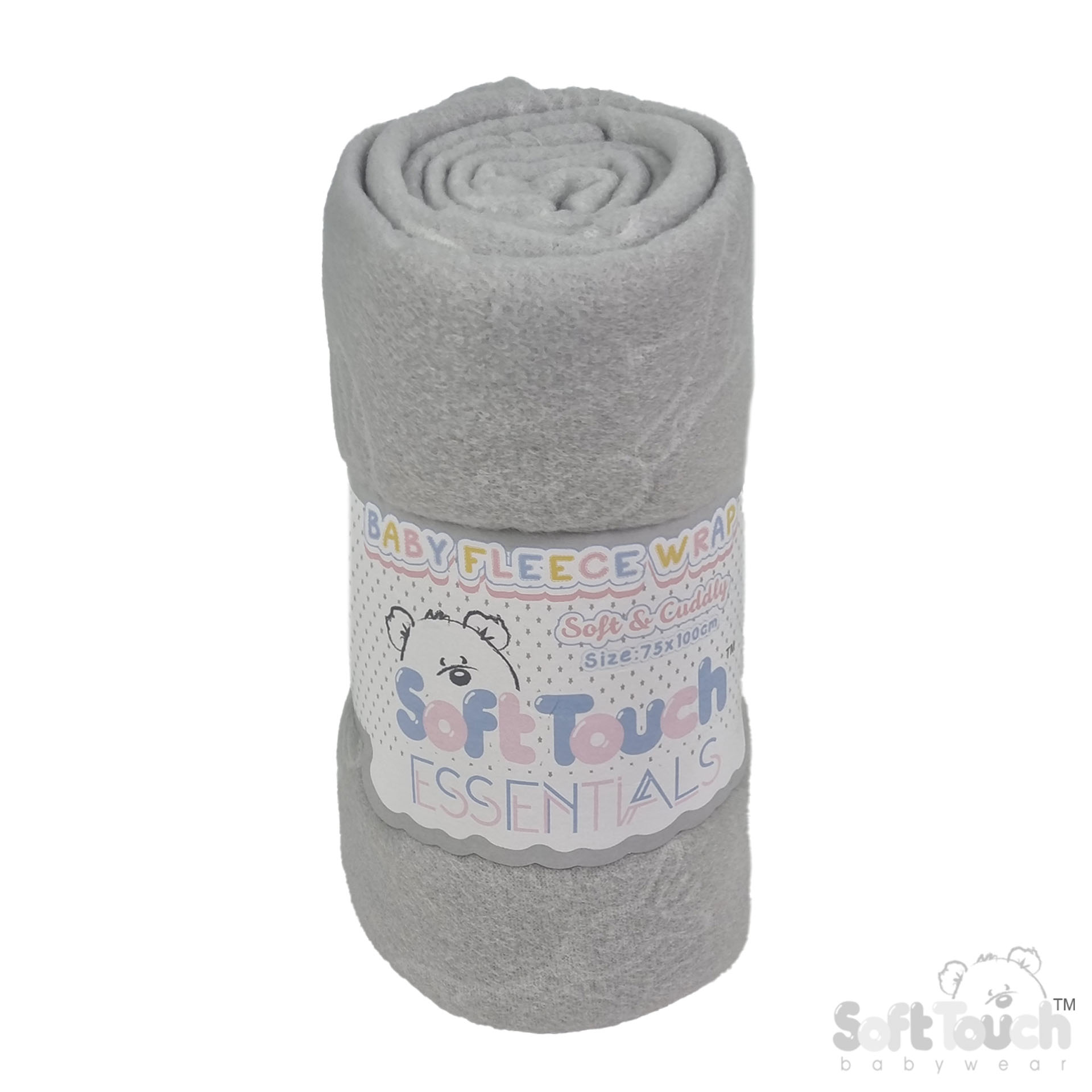 Grey Embossed Fleece Baby Wrap (RP) -  FBP05-G
