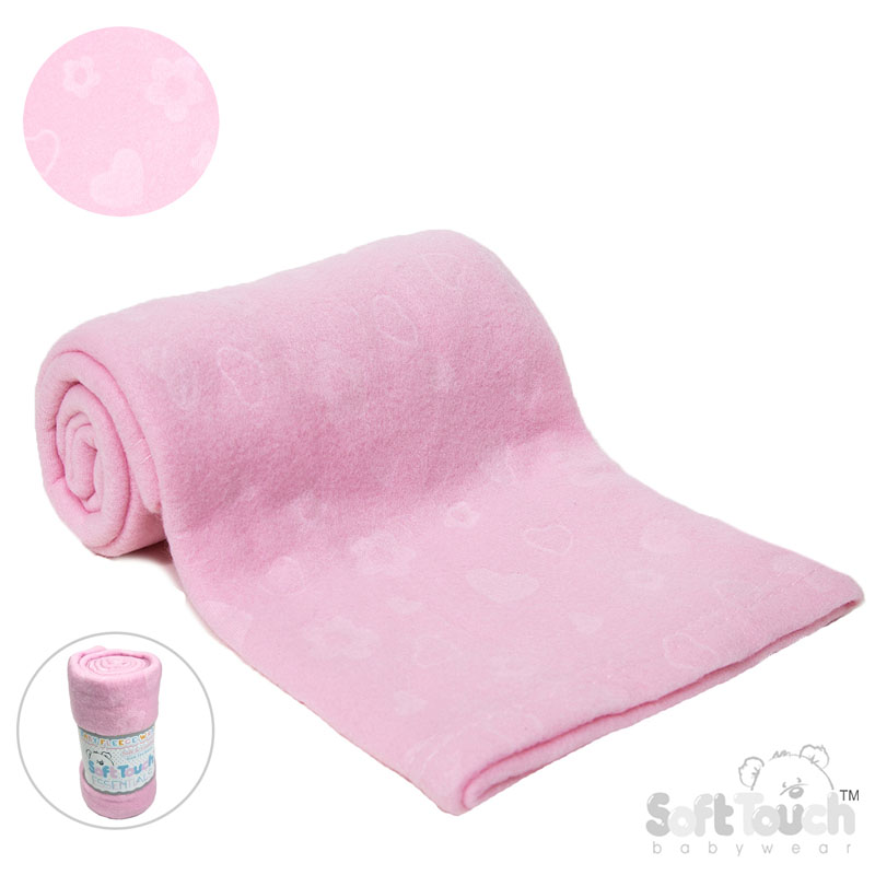 Pink Embossed Fleece Baby Wrap (RP) -  FBP05-P