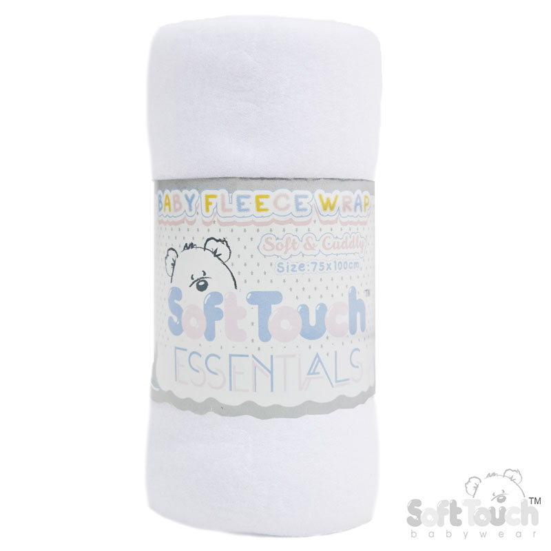 White Embossed Fleece Baby Wrap (RP) -  FBP05-W