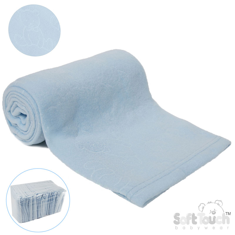 Blue Embossed Fleece Baby Wrap (BP) - FBP06-B