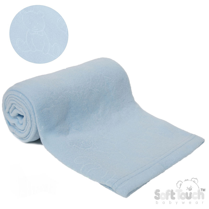 Blue Embossed Fleece Baby Wrap (BP) - FBP06-B