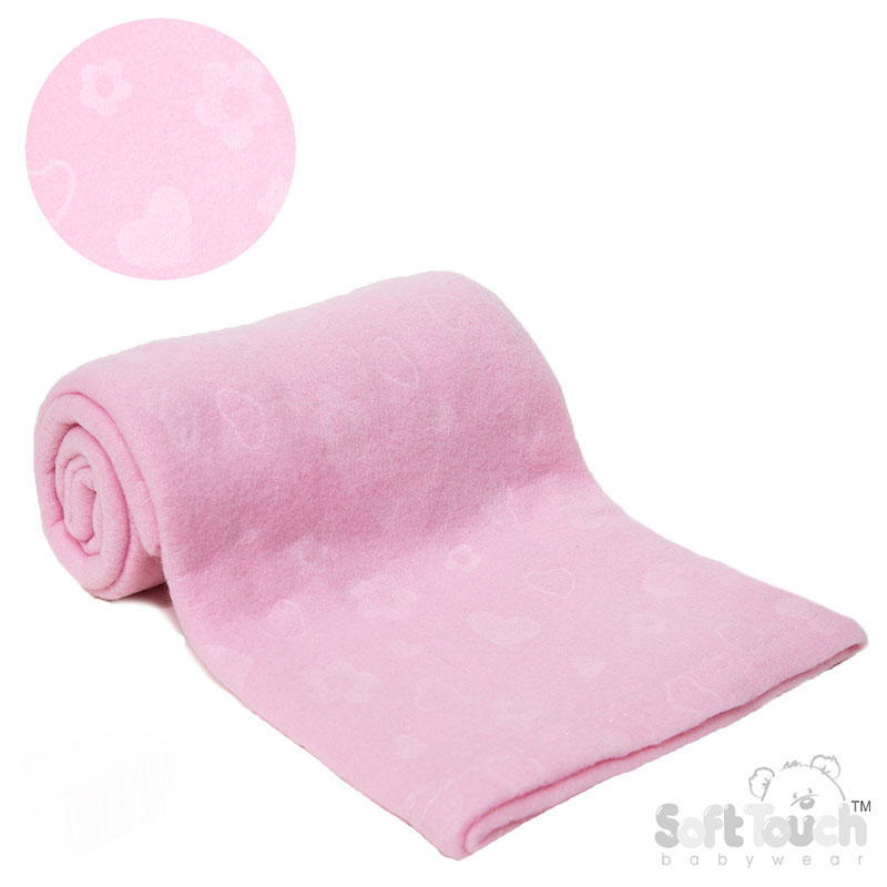 Pink Embossed Fleece Baby Wrap (BP) - FBP06-P