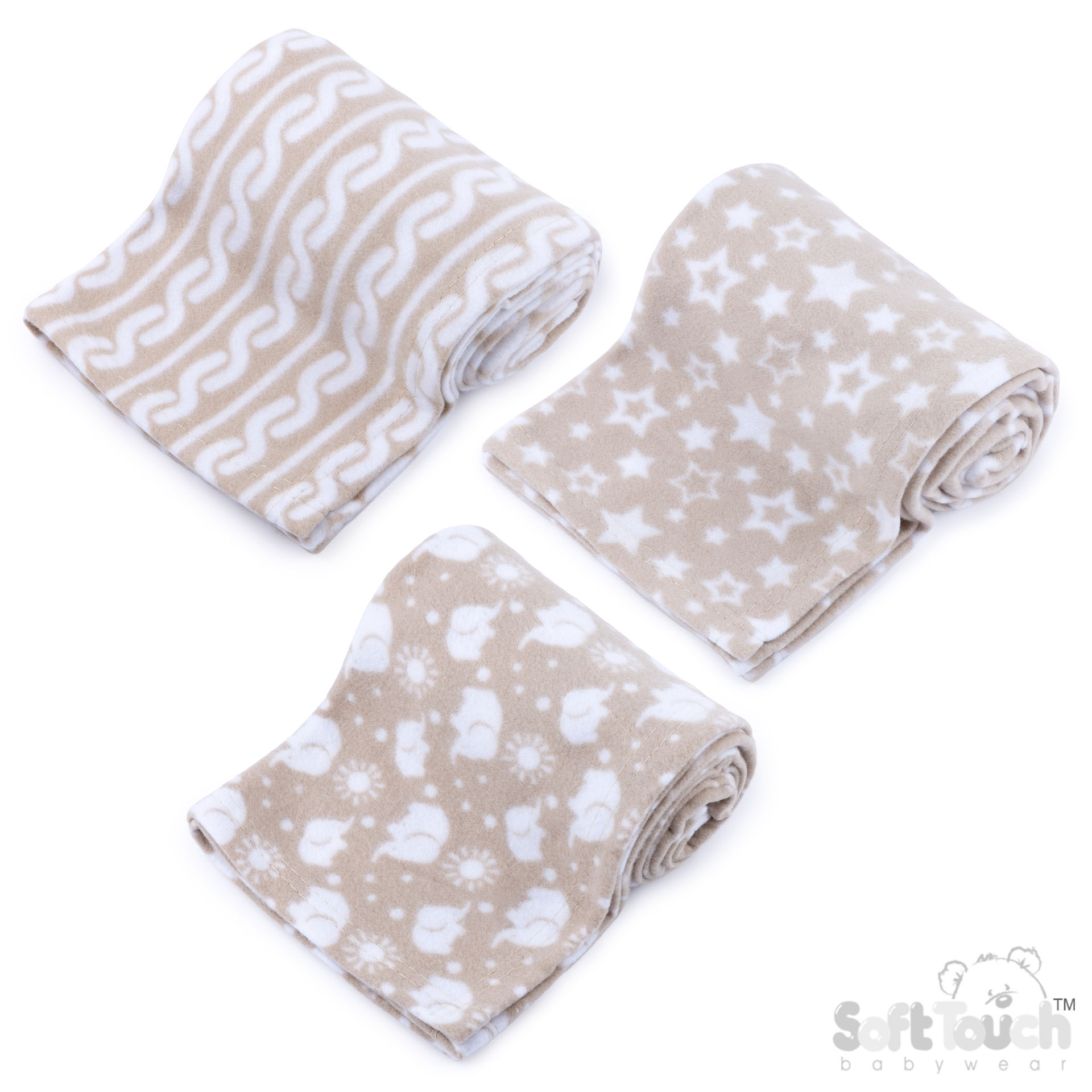 Printed Coffee Baby Fleece Wrap No. FBP10-COF