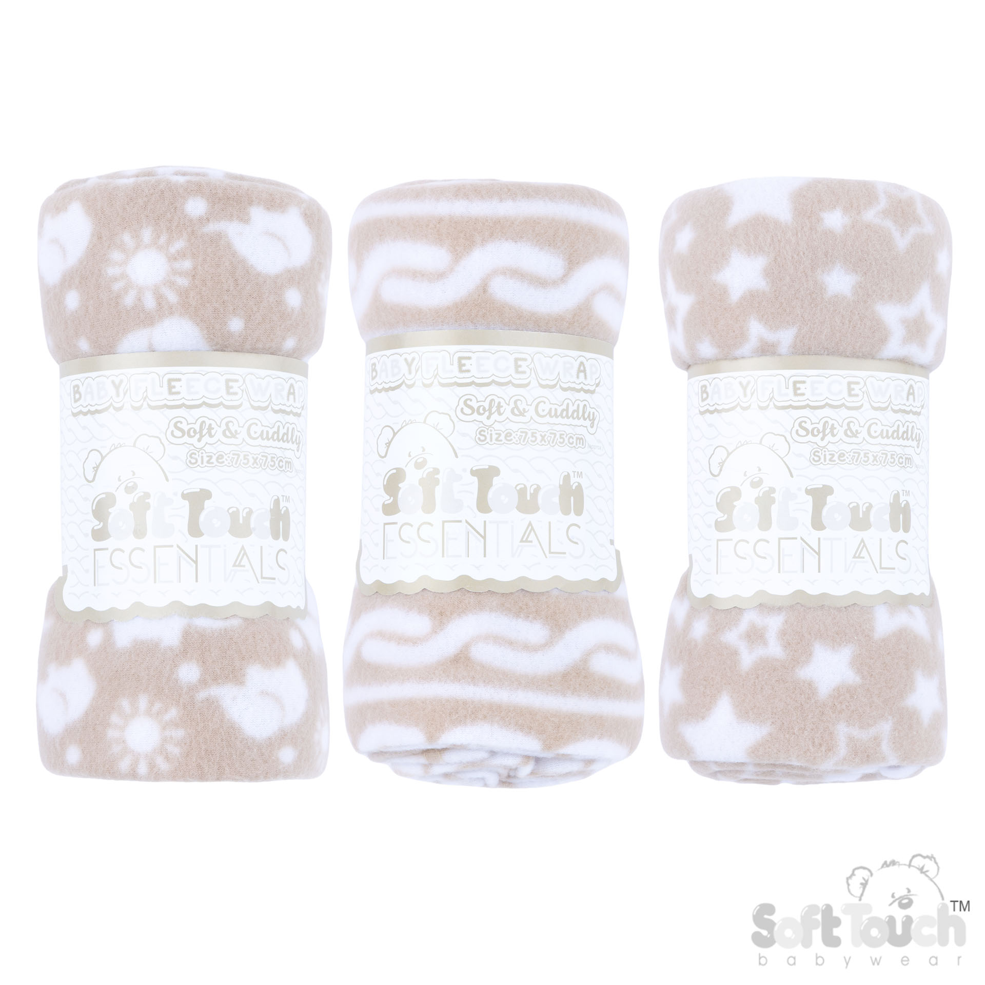 Printed Coffee Baby Fleece Wrap No. FBP10-COF