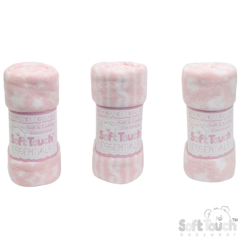 Printed Pink Baby Fleece Wrap No. FBP10-P