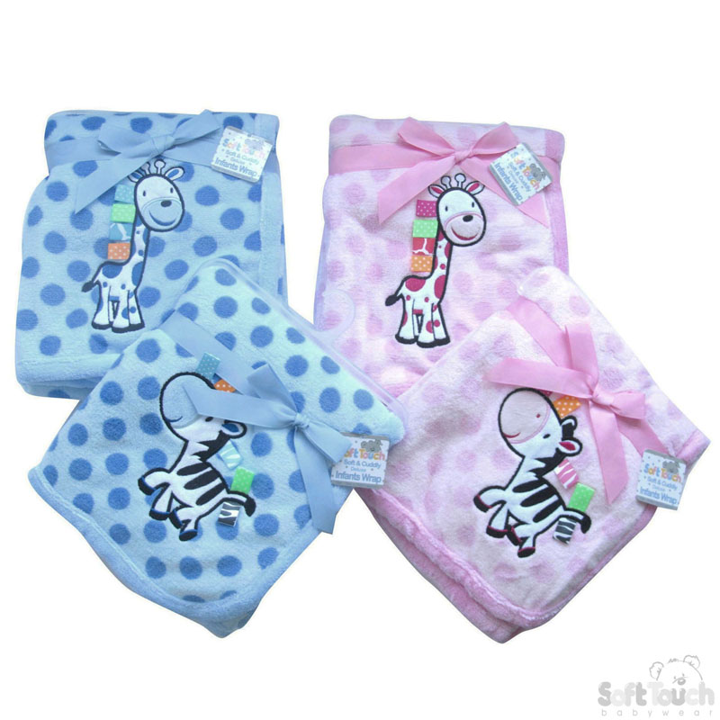 Baby Wrap Giraffe/Zebra Emb & Taggies No.FBP100