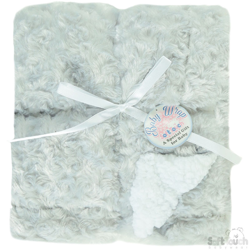 Gift Packed Grey Deluxe Rose Mink Wrap No.FBP112-G