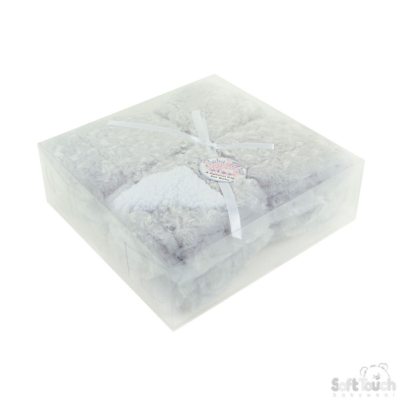 Gift Packed Grey Deluxe Rose Mink Wrap No.FBP112-G