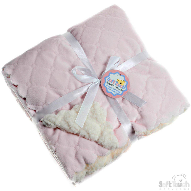 Pink Boxed Diamond Embossed Mink Wrap FBP114-P