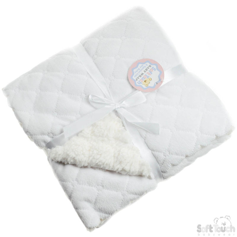 White Boxed Diamond Embossed Mink Wrap FBP114-W