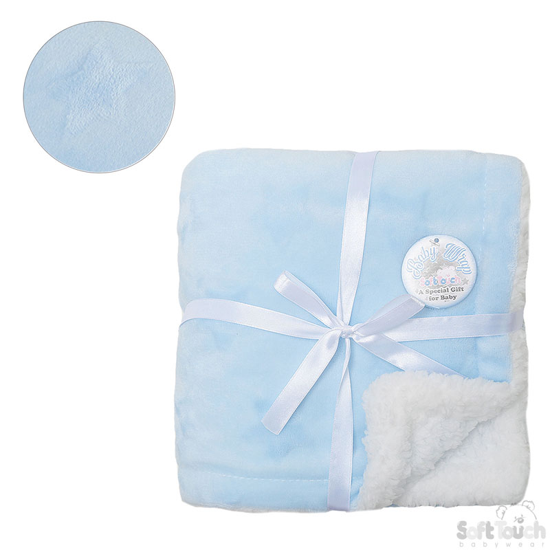 Blue Gift Packed Deluxe Star Embossed Wrap No. FBP116-B