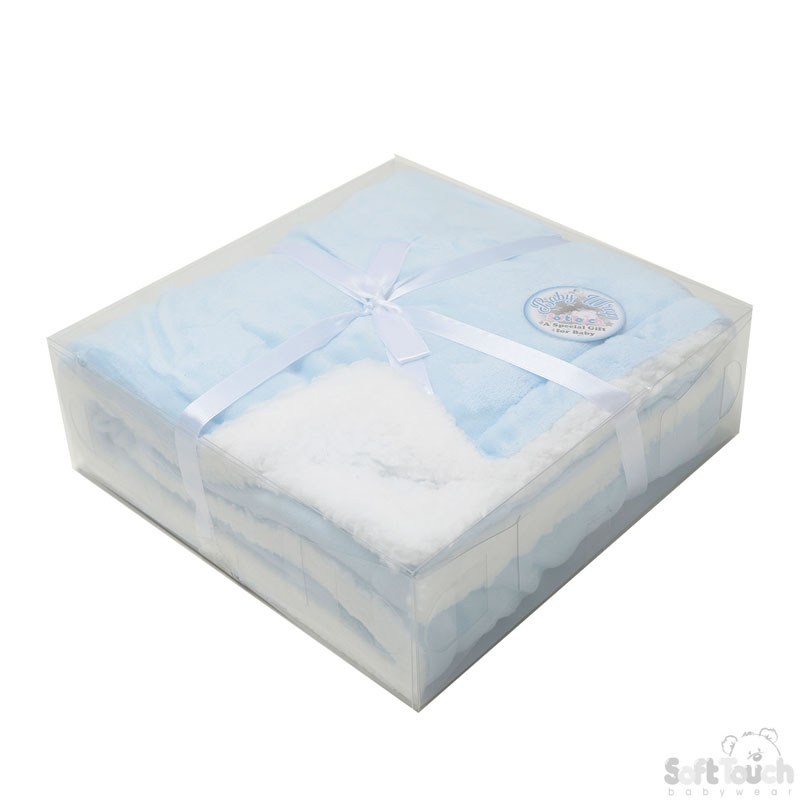 Blue Gift Packed Deluxe Star Embossed Wrap No. FBP116-B