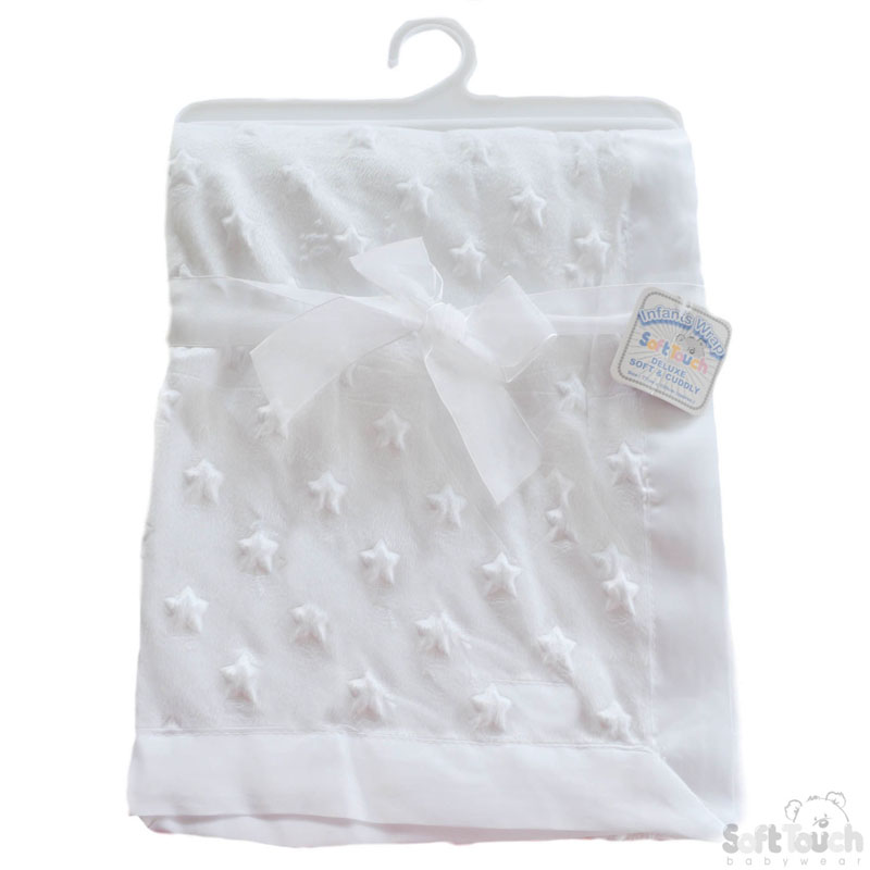 White Stars Double Layer Mink Wrap: FBP128-W