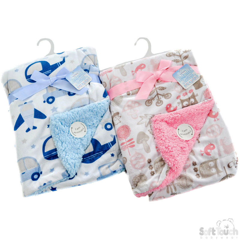 Reversible Printed Double Layer Micro Mink Wrap: FBP136