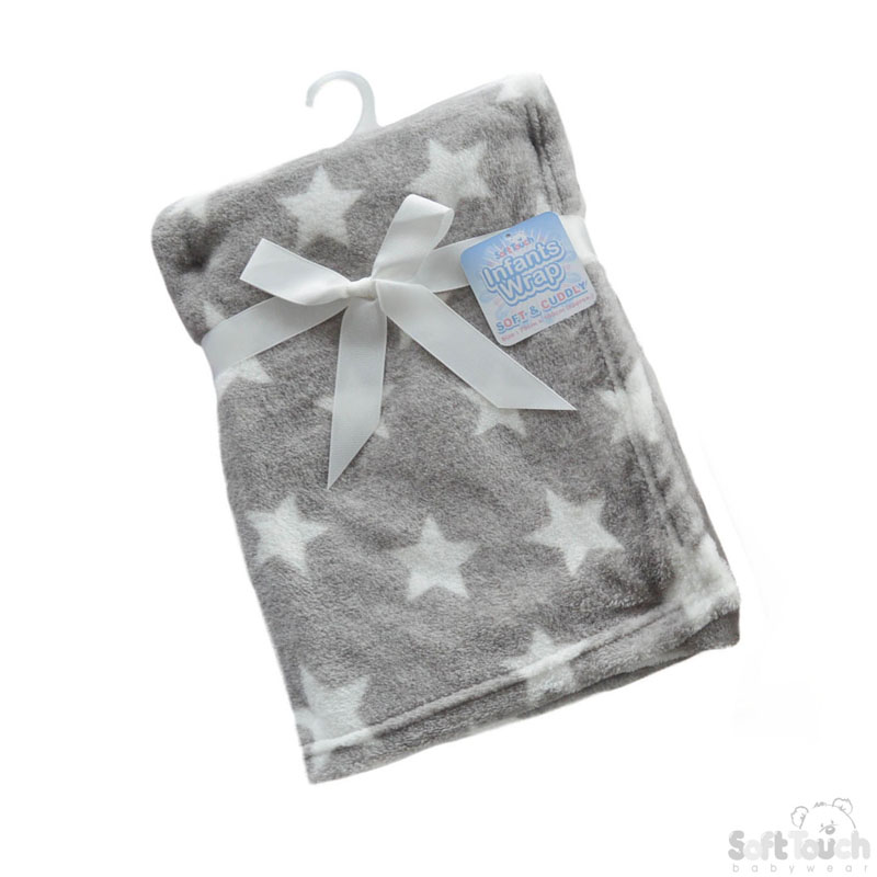 Grey Star Print Infants Wrap No. FBP150-G