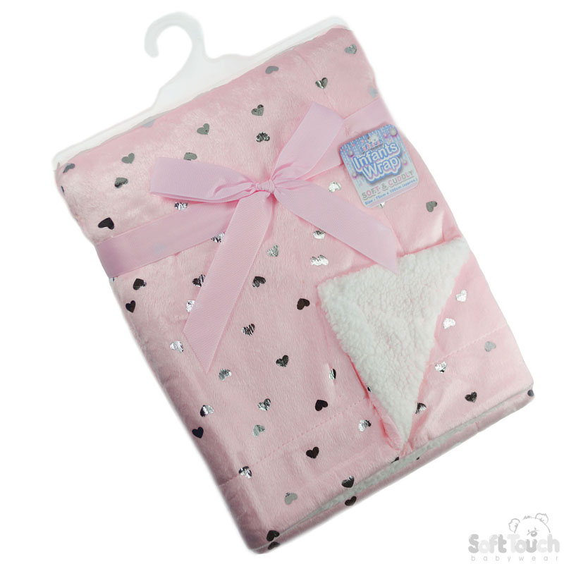 Pink Hearts Mink Wrap No.FBP156-P