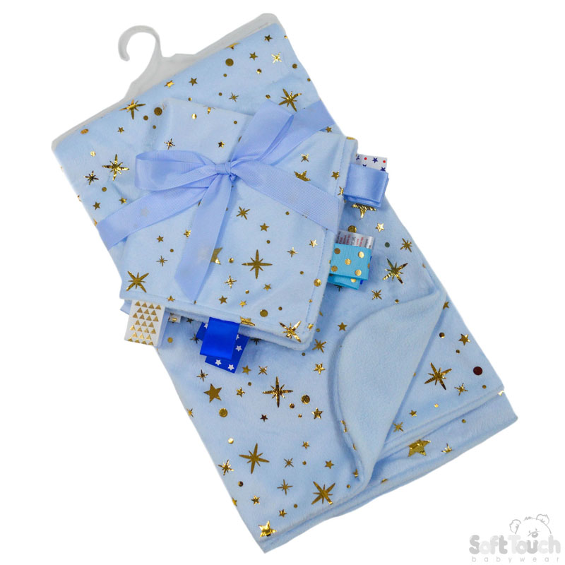 Blue/Gold Mink Wrap W/Comforter & Rib No. FBP186-B