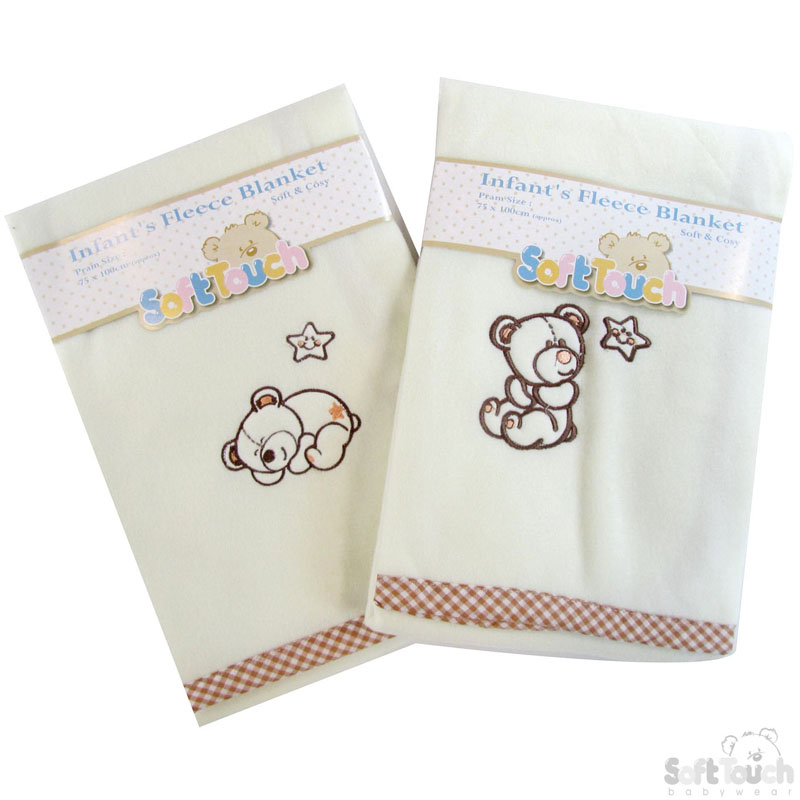 Pram Fleece Blanket-Cream No. FBP19-CR-Wrap