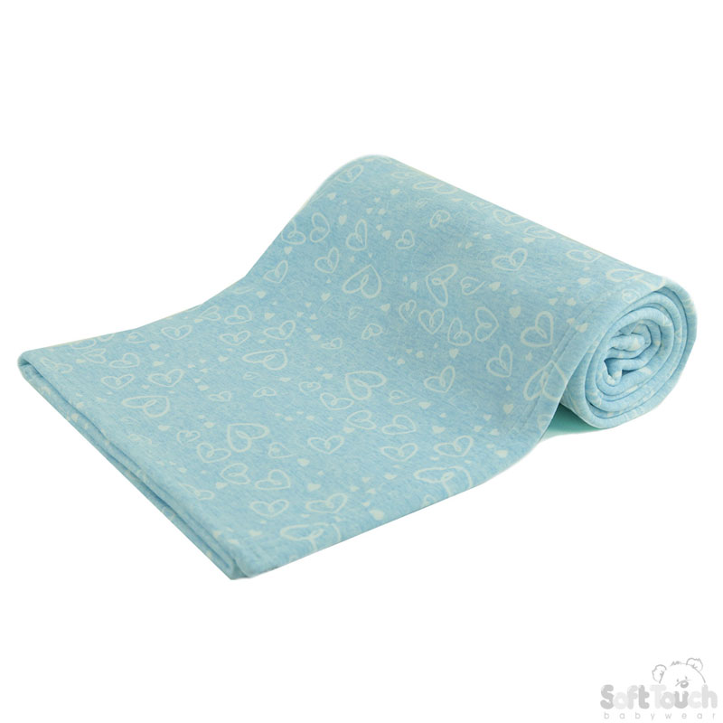 Blue Wrap W/Hearts Print No.FBP194-B