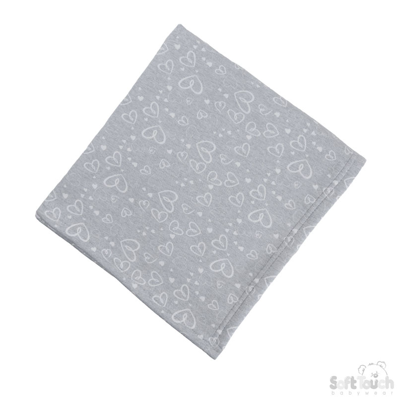 Grey Wrap W/Hearts Print No. FBP194-G