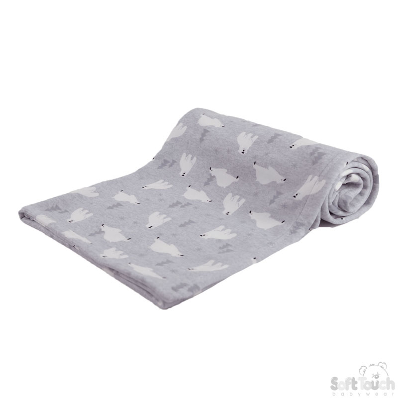 Grey Wrap W/Polar Bear Print No. FBP195-G