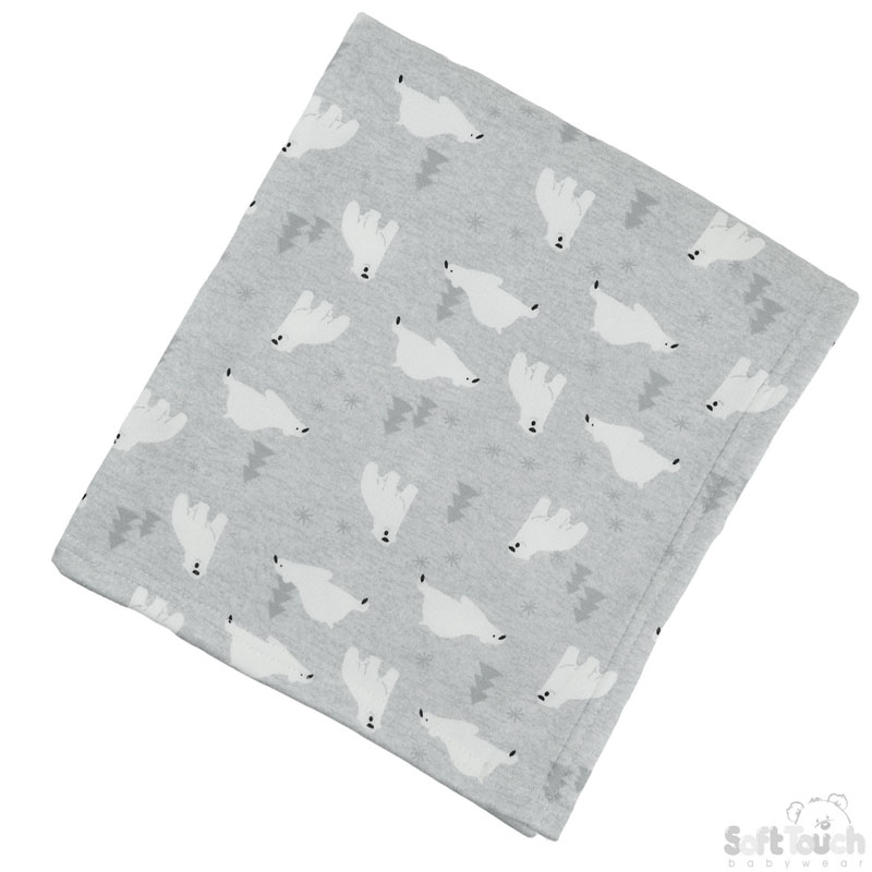 Grey Wrap W/Polar Bear Print No. FBP195-G
