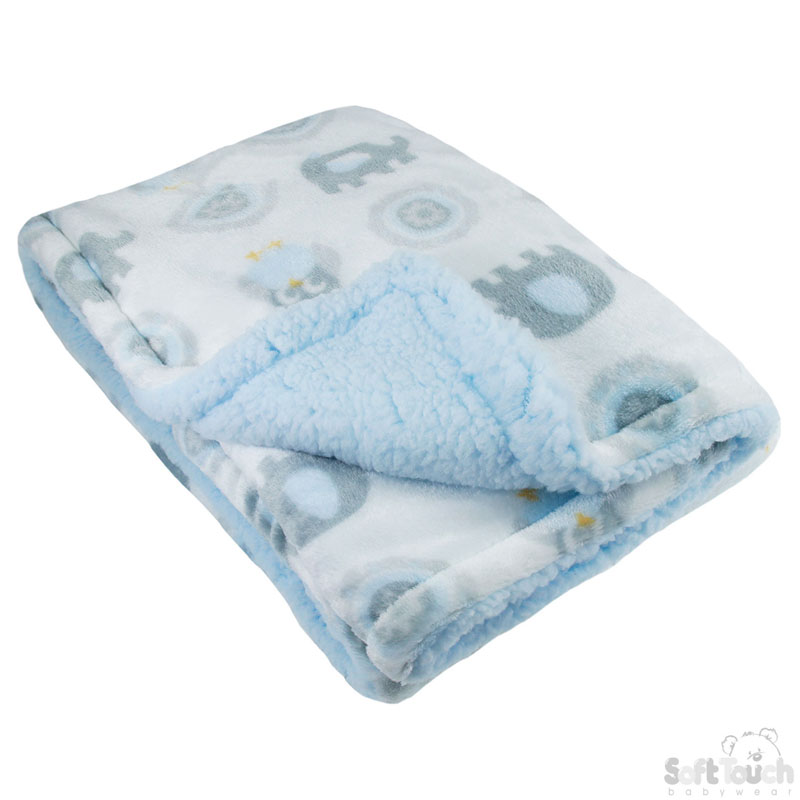 Blue Reversible Elephant Print Wrap No. FBP199-B