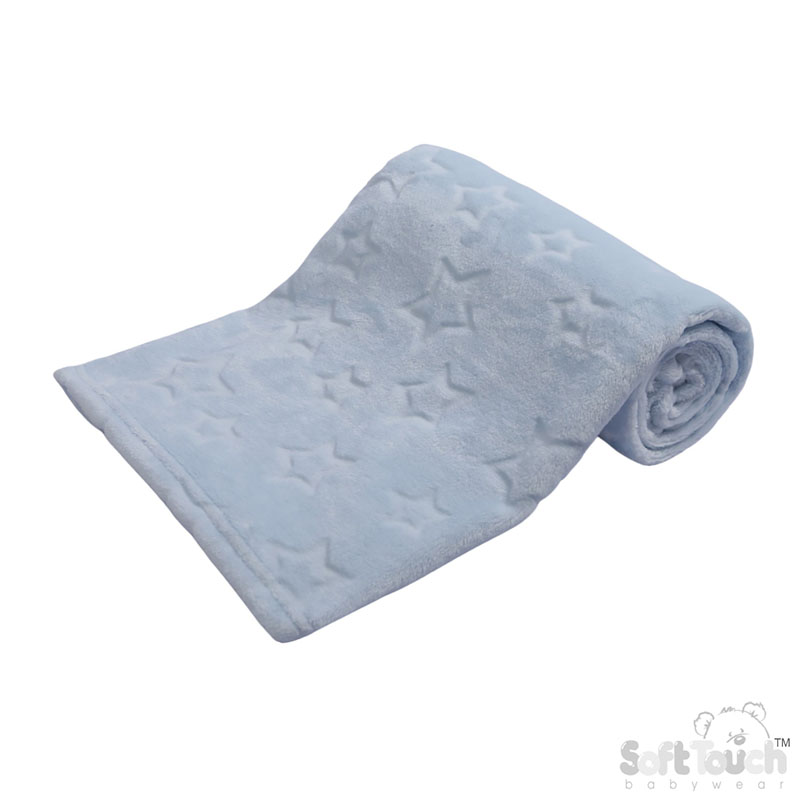 Blue Star Embossed Flannel Wrap : FBP206-B (BP)