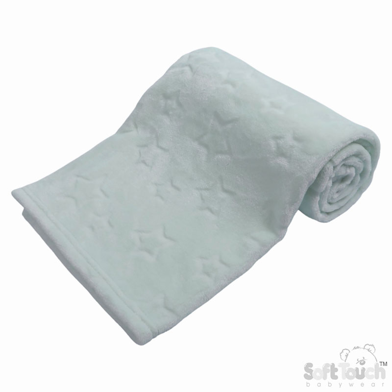Mint Star Embossed Flannel Wrap : FBP206-MI (BP)