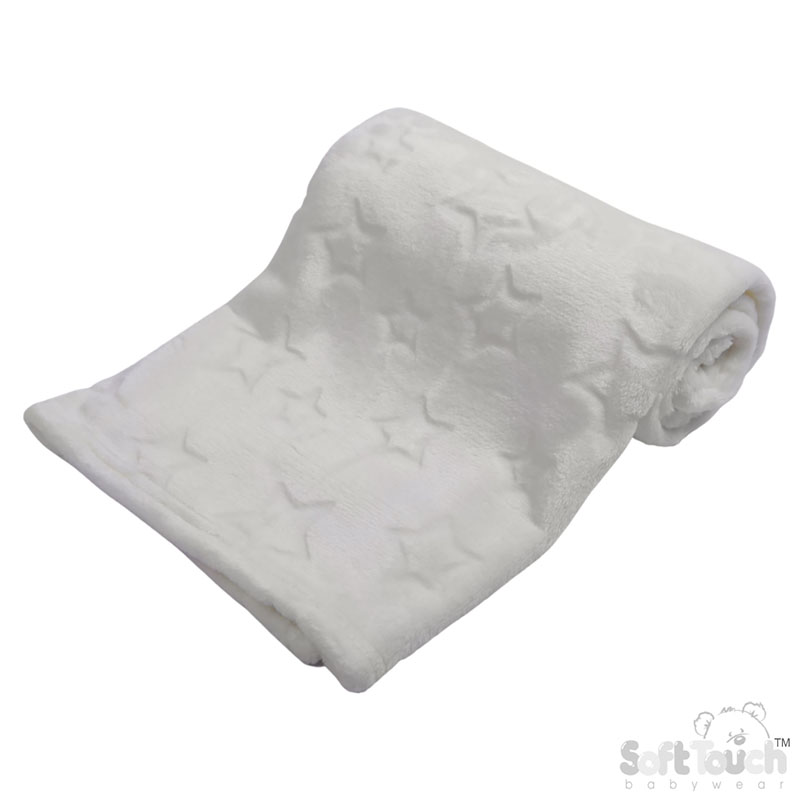 White Star Embossed Flannel Wrap : FBP206-W (BP)