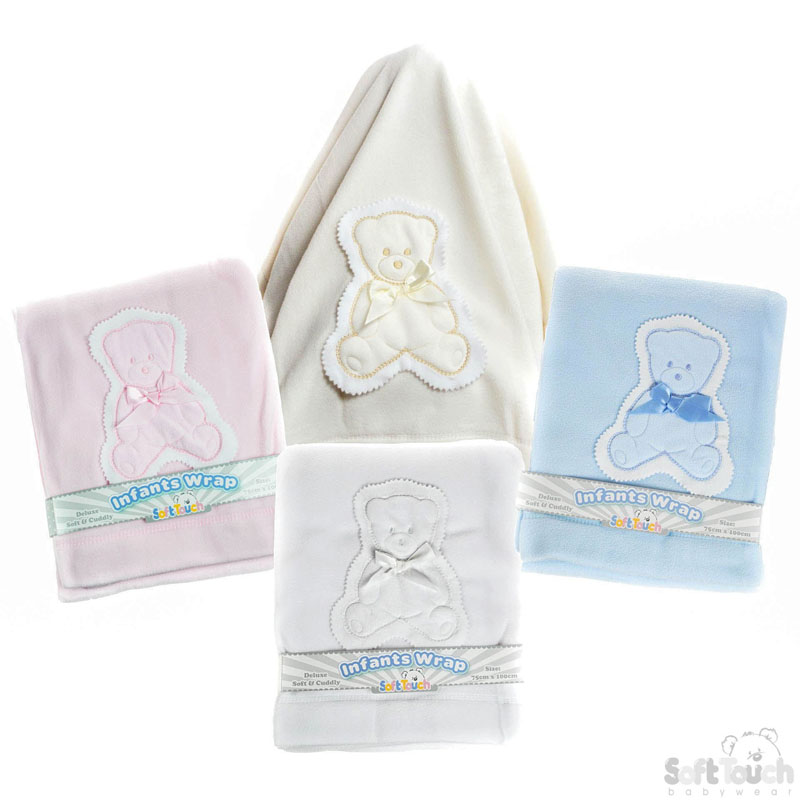 Plain Coloured Bear Fleece Wrap: FBP21
