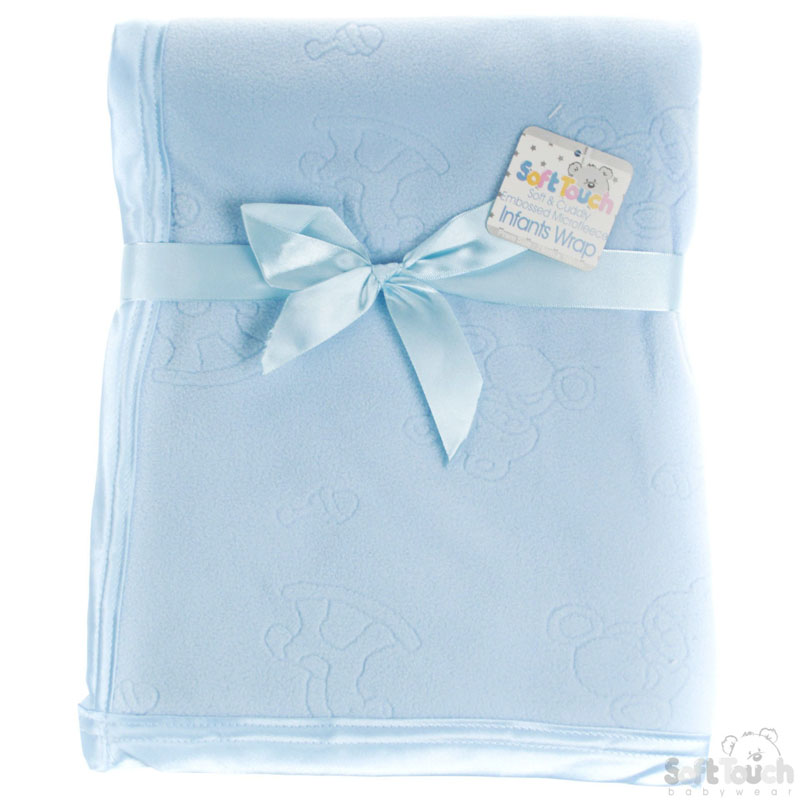 Baby's Blue Embossed Pram Wrap FBP22-B