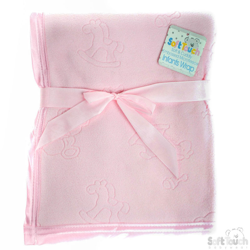 Plain Pink Embossed Micro Fleece Wrap: FBP22-P