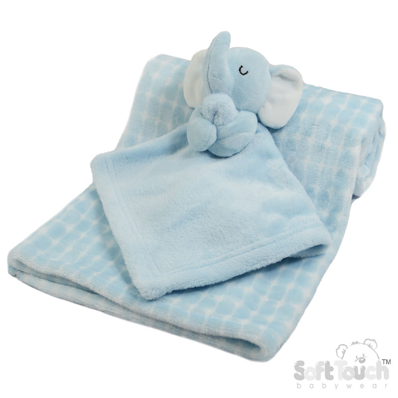 Blue Elephant Comforter & Wrap Set No. FBP220-B