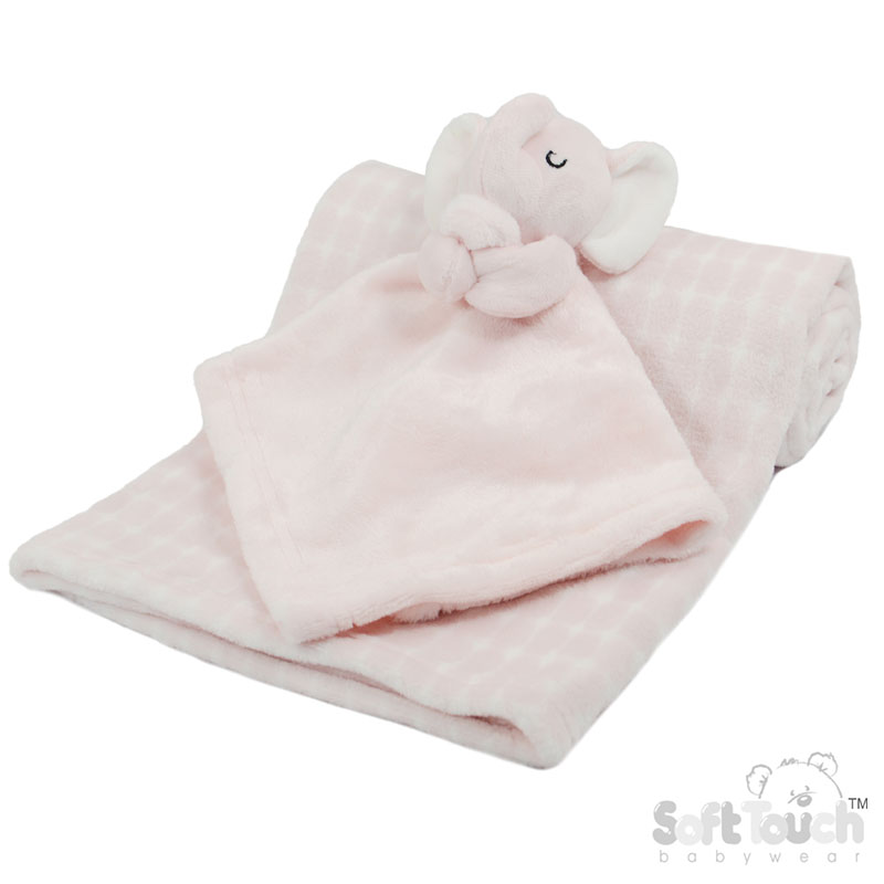 Pink Elephant  Comforter & Wrap Set No. FBP220-P