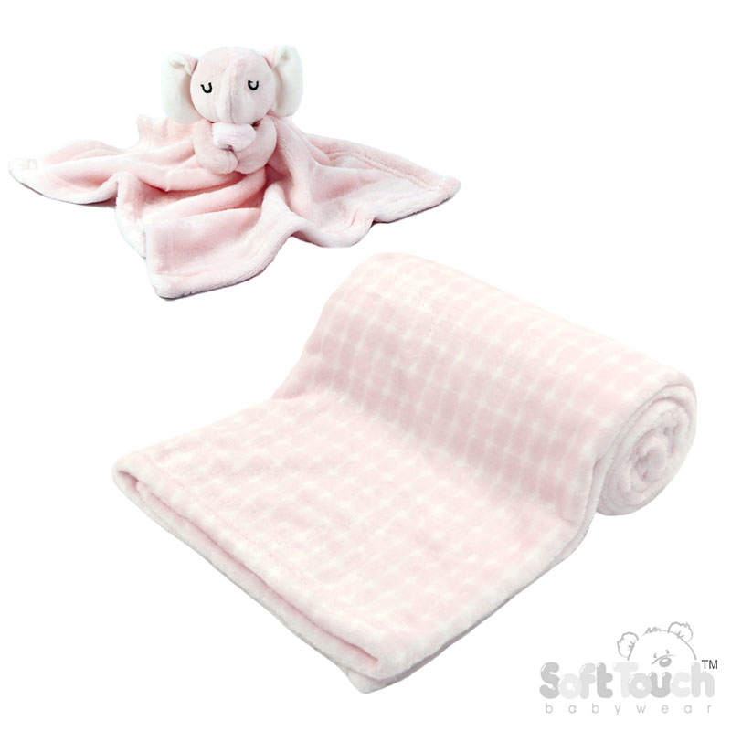 Pink Elephant  Comforter & Wrap Set No. FBP220-P