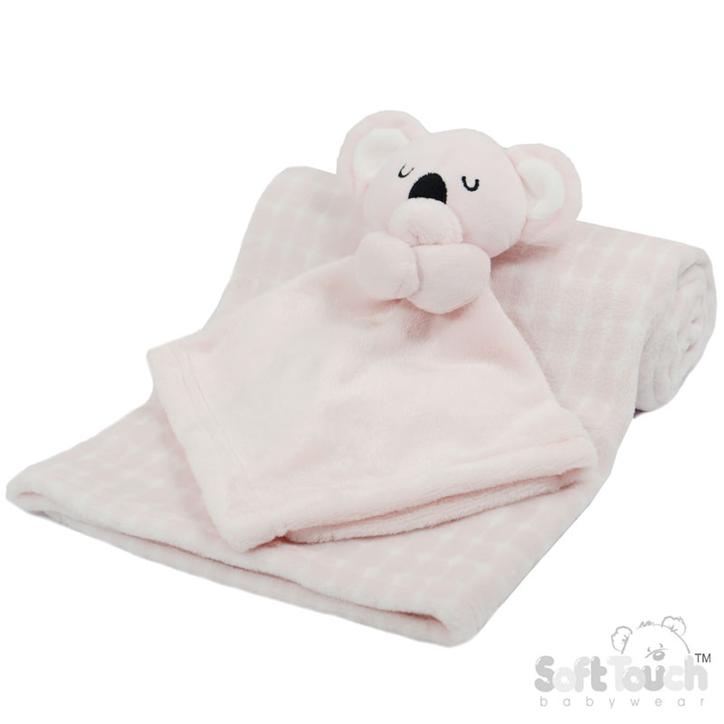 Pink Koala Comforter & Wrap Set No. FBP222-P