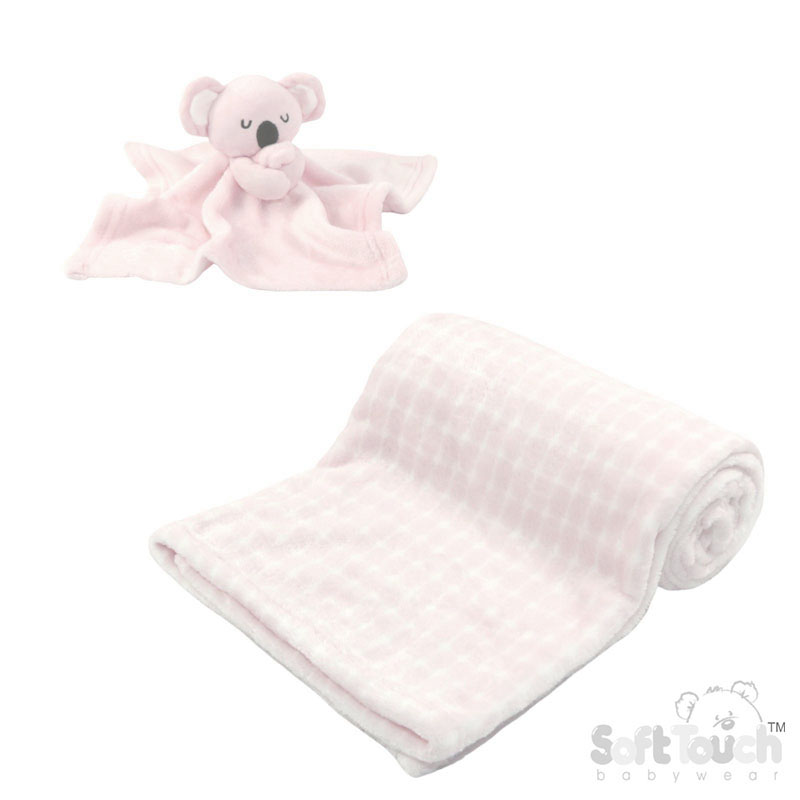Pink Koala Comforter & Wrap Set No. FBP222-P