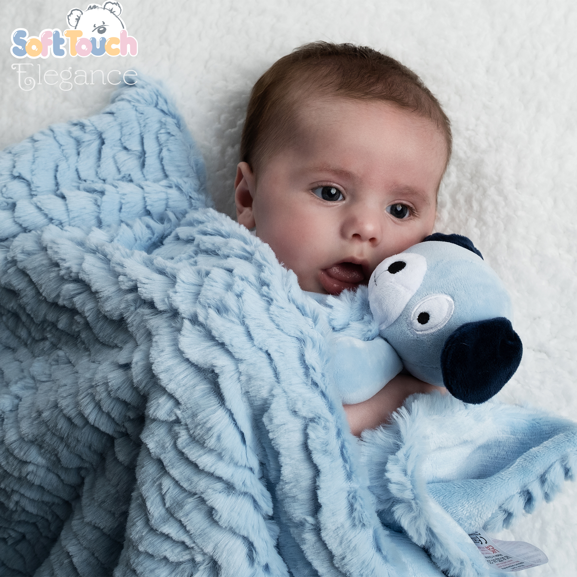 Blue Puppy Comforter &  Wrap Set No. FBP224-B