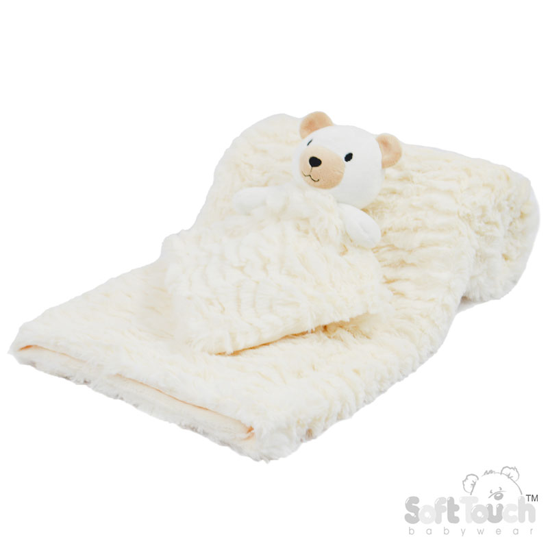 Cream Bear Comforter &  Wrap Set No. FBP224-C