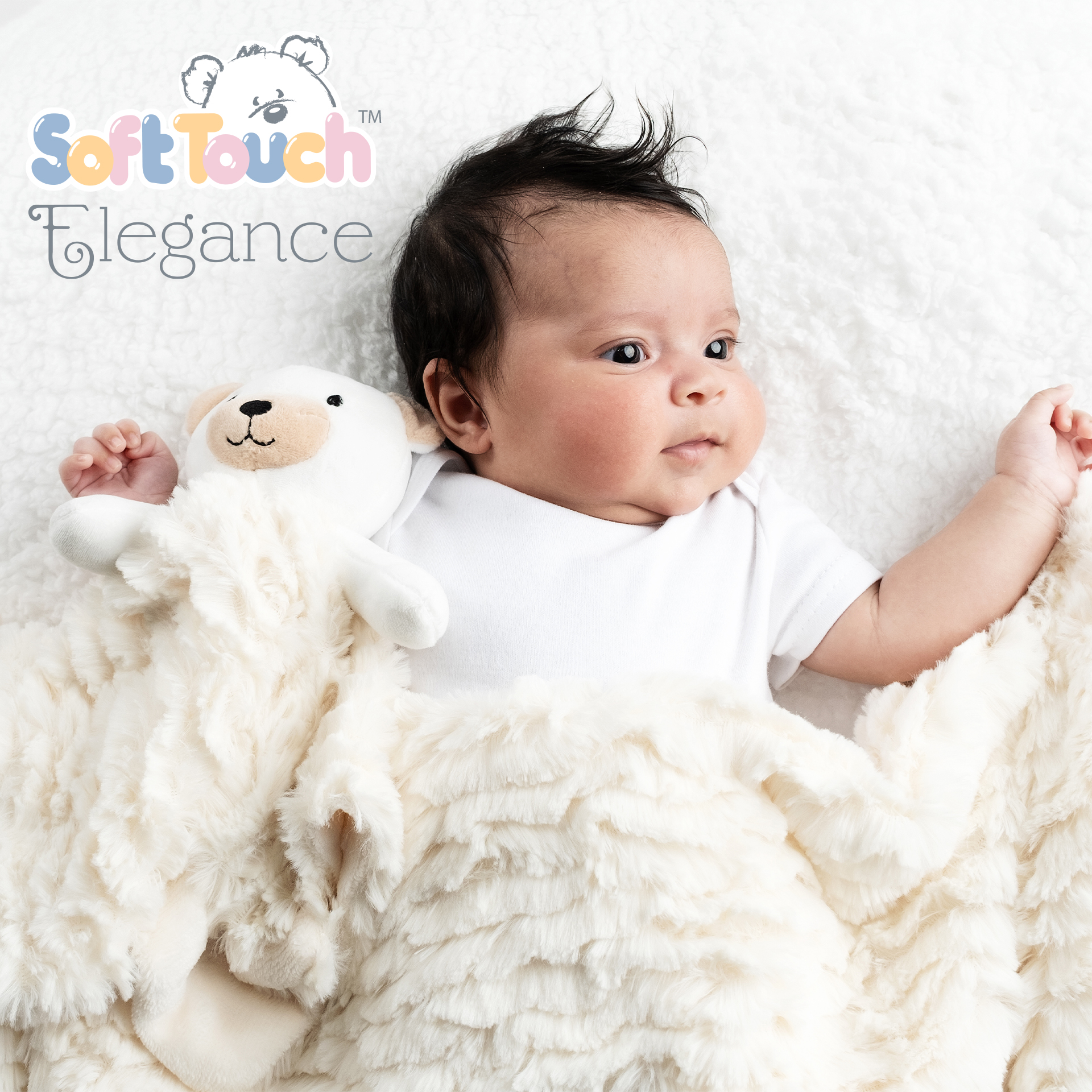 Cream Bear Comforter &  Wrap Set No. FBP224-C