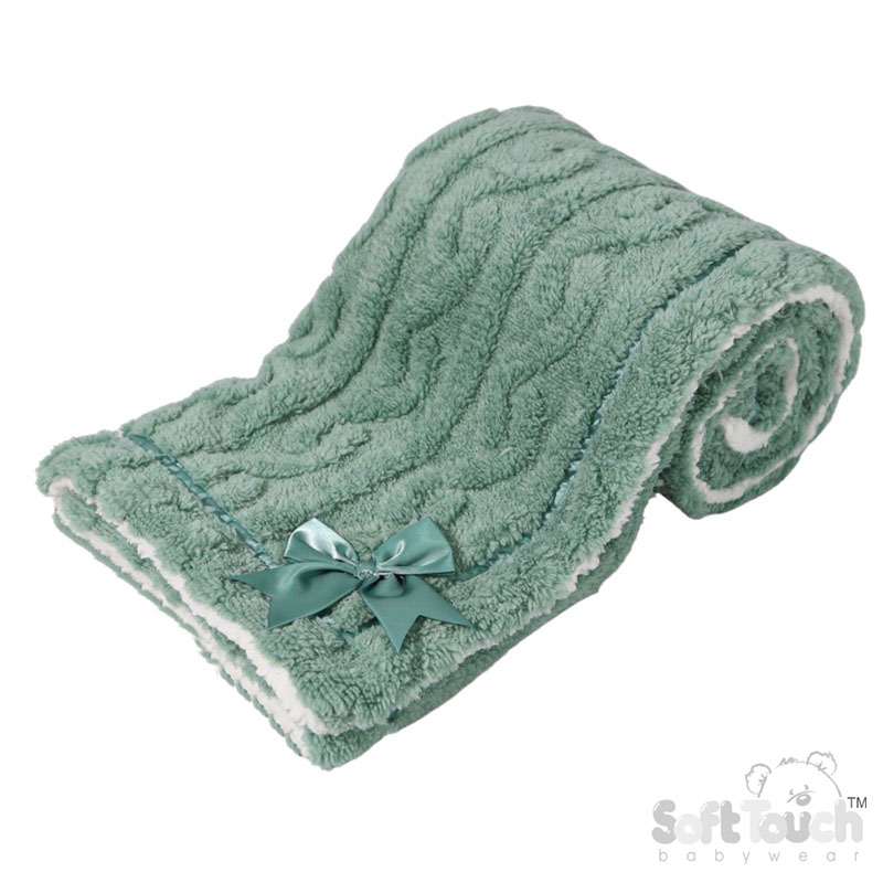 Sage Green Cable Knit Wrap w/Large Bow No. FBP234-SG