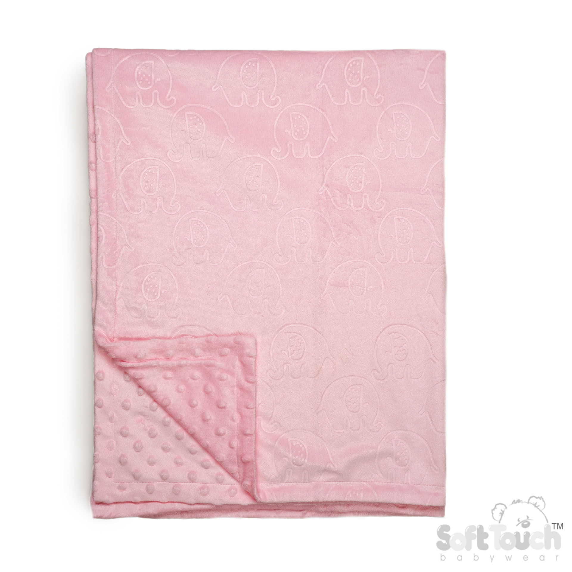 Pink Elephant Embossed Mink Wrap w/ Bubble Mink Back No. FBP236-P