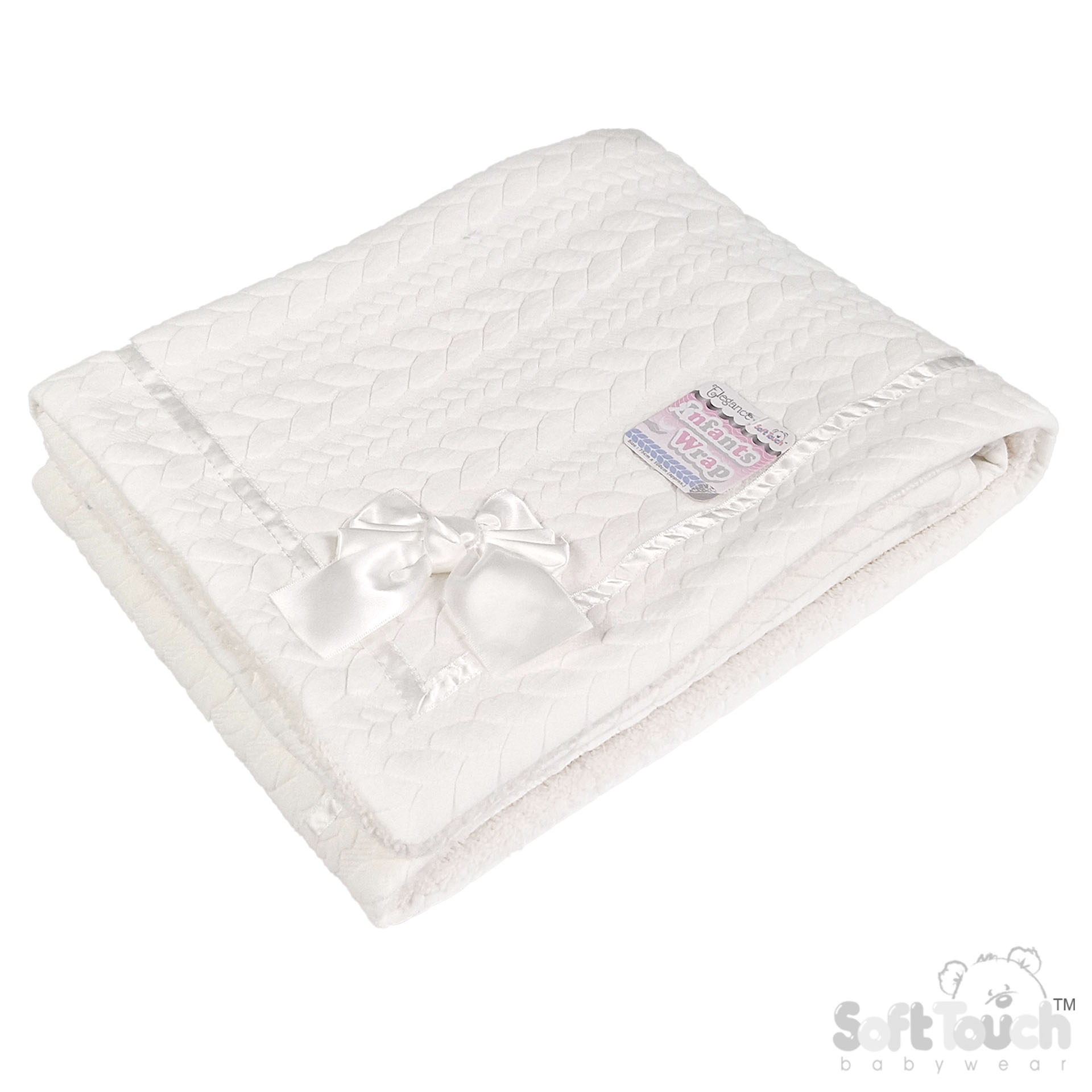 White Cable Wrap w/Sherpa Back : FBP246-W