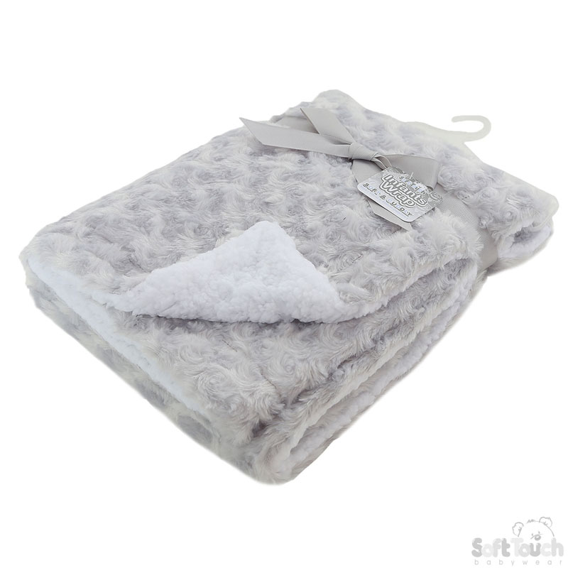 Grey Deluxe Rose Mink Wrap No.FBP30-G