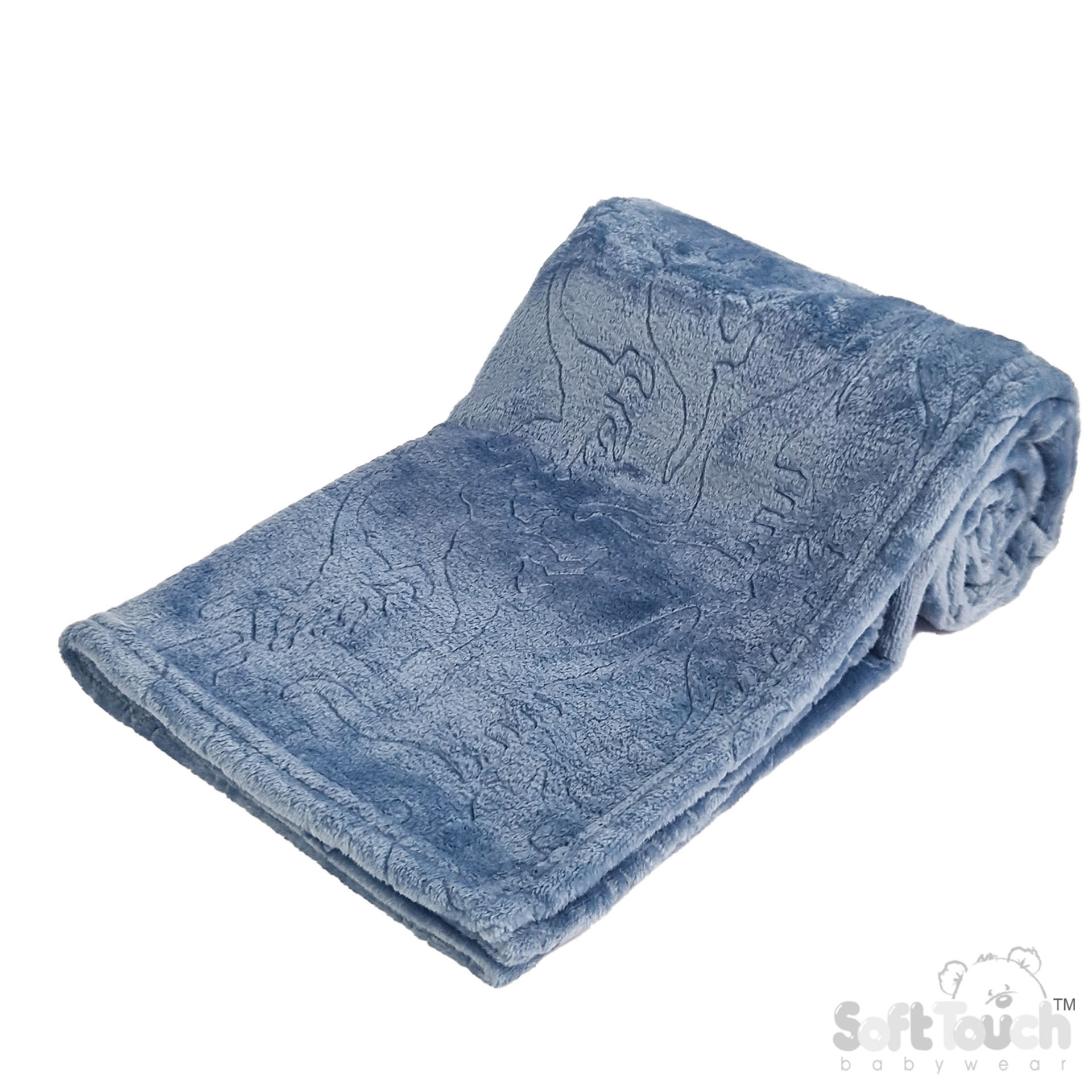 Dusty Blue Dinosaurs Embossed Wrap - FBP300-BP-DB