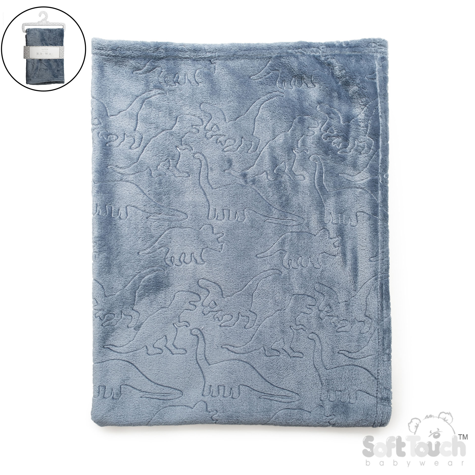 Dusty Blue Dinosaurs Embossed Wrap - FBP301-DB