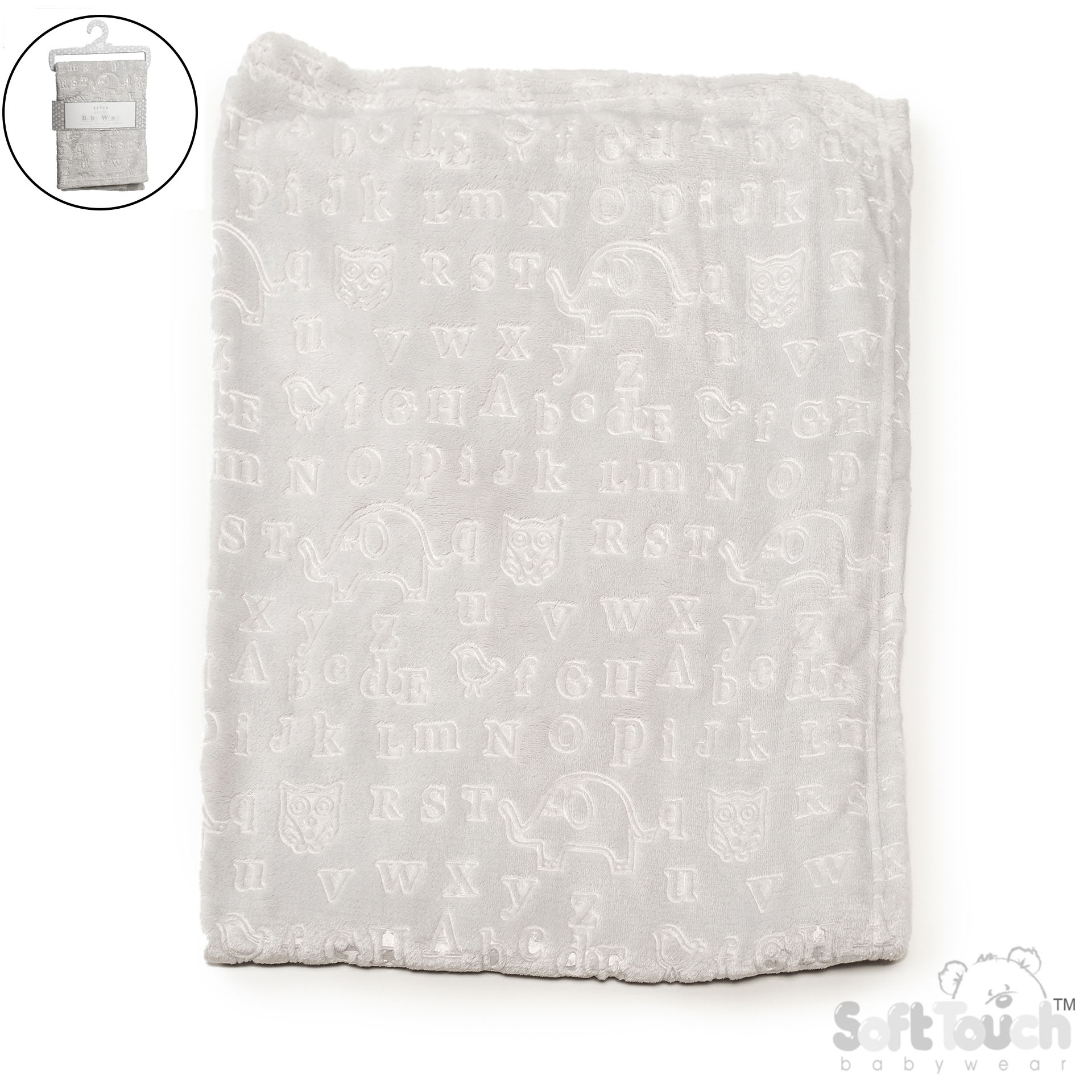 Grey Alphabet Embossed Wrap - FBP301-G